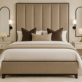 Hugo Luxury Tall Panelled Bed With Contrast Piping